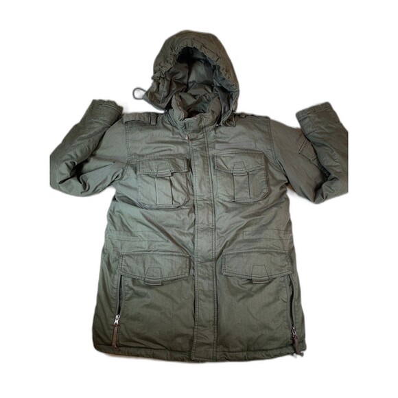 Eddie Bauer EB550 Fill Men’s Military Medium Goose Down Coat Jacket Olive Green - Picture 1 of 12